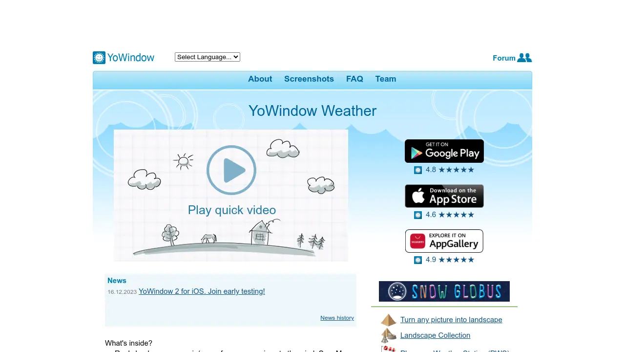 YoWindow - Turn any picture into a dynamic weather landscape