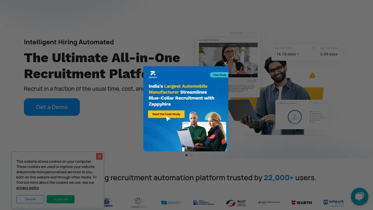 Zappyhire screenshot