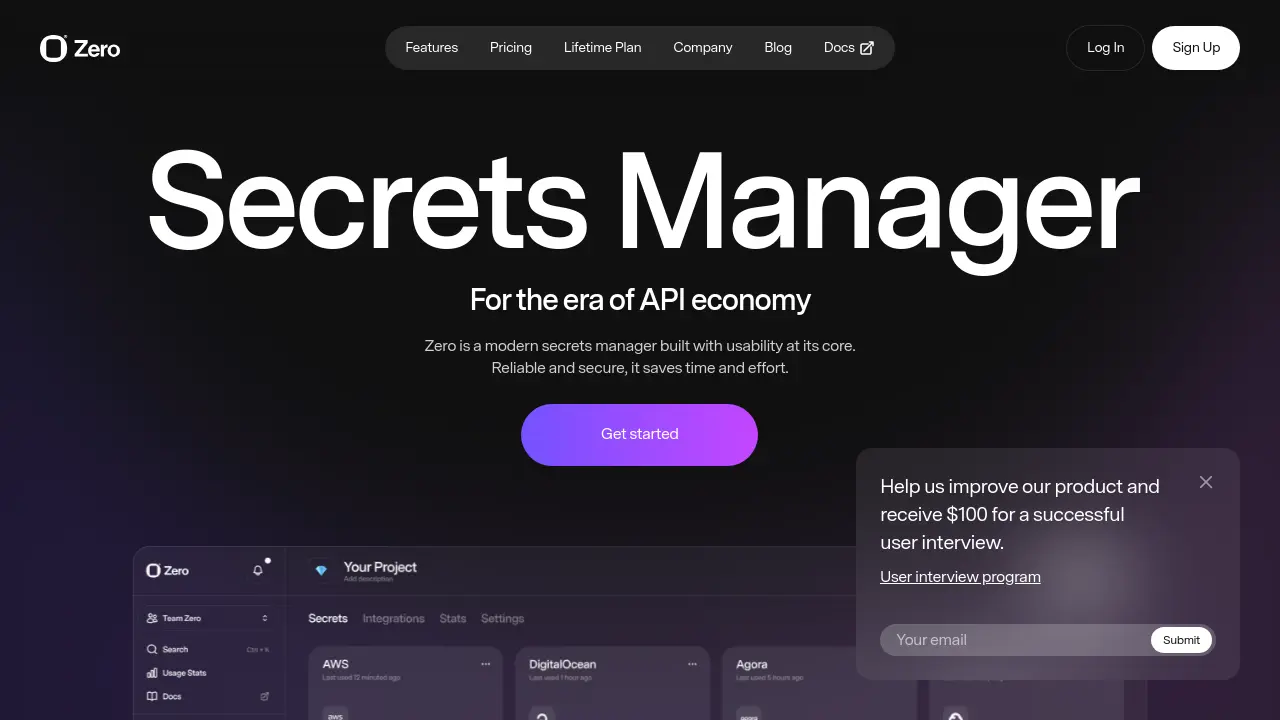 Zero - Modern Secrets Manager for the API Economy