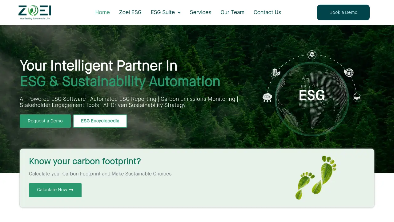Zoei ESG - AI-Driven ESG Automation & Sustainability Software