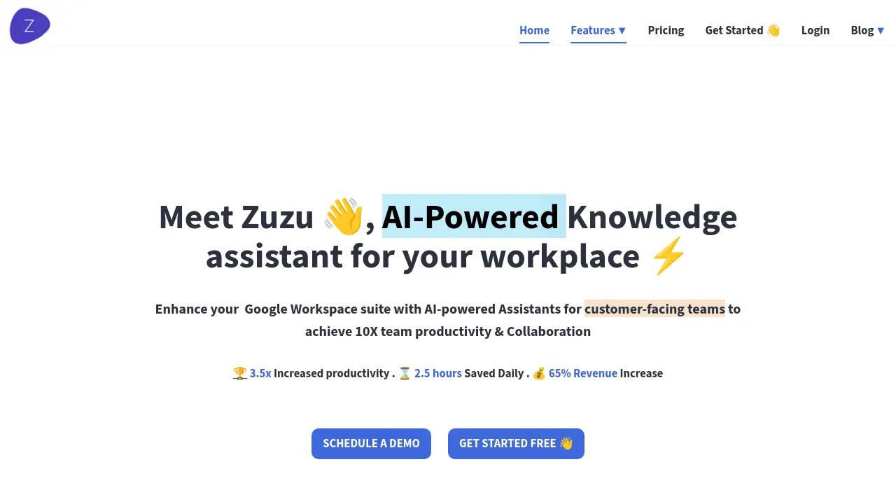 Zuzu AI - AI Knowledge Assistant for your Workplace